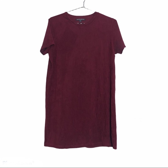 Brandy Melville maroon crushed velvet tshirt dress - Picture 2 of 9